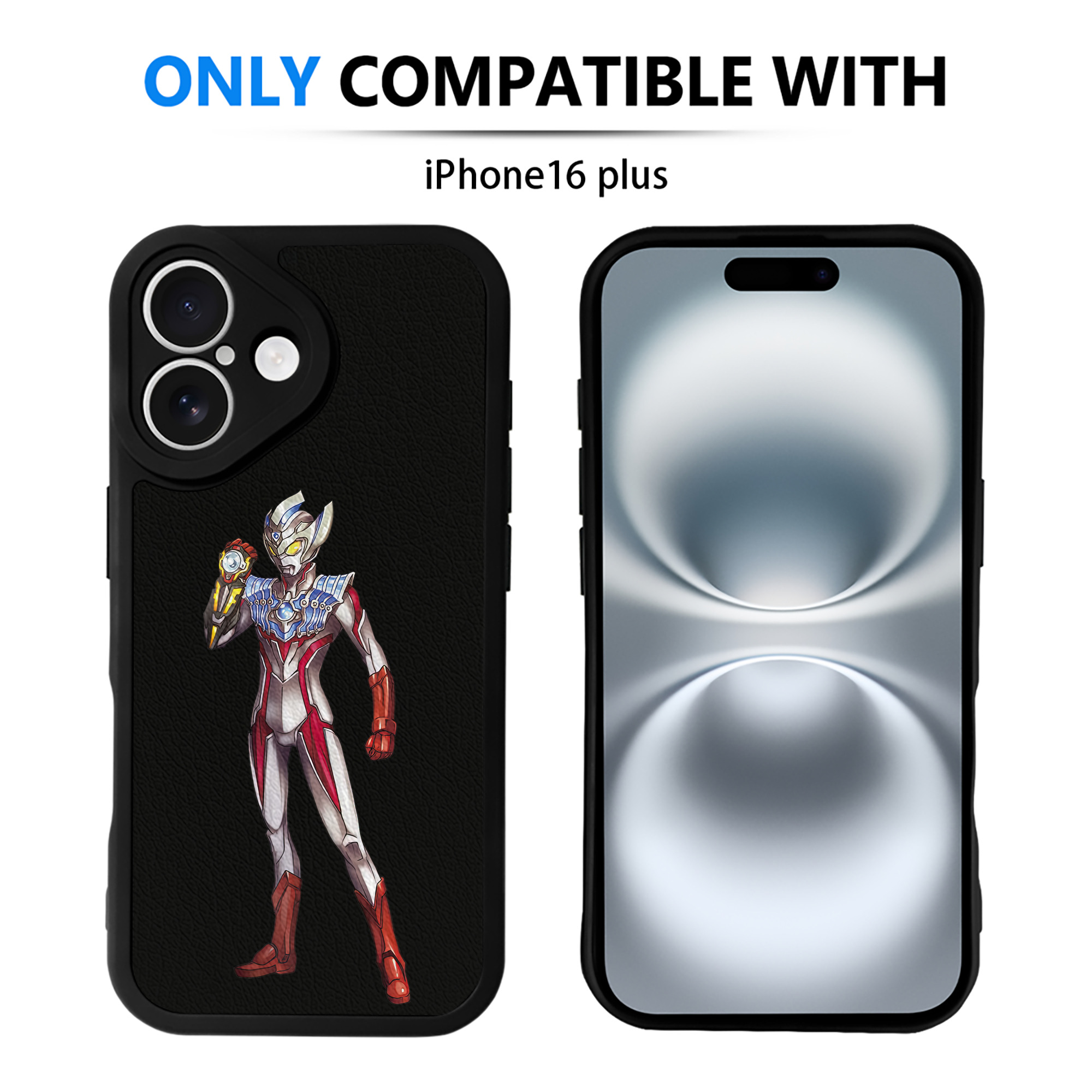 （画像用） ウルトラマン Ultraman 【iPhone 16シリーズ対応】シリコンスマホケース（レザー調） 材質：シリコン